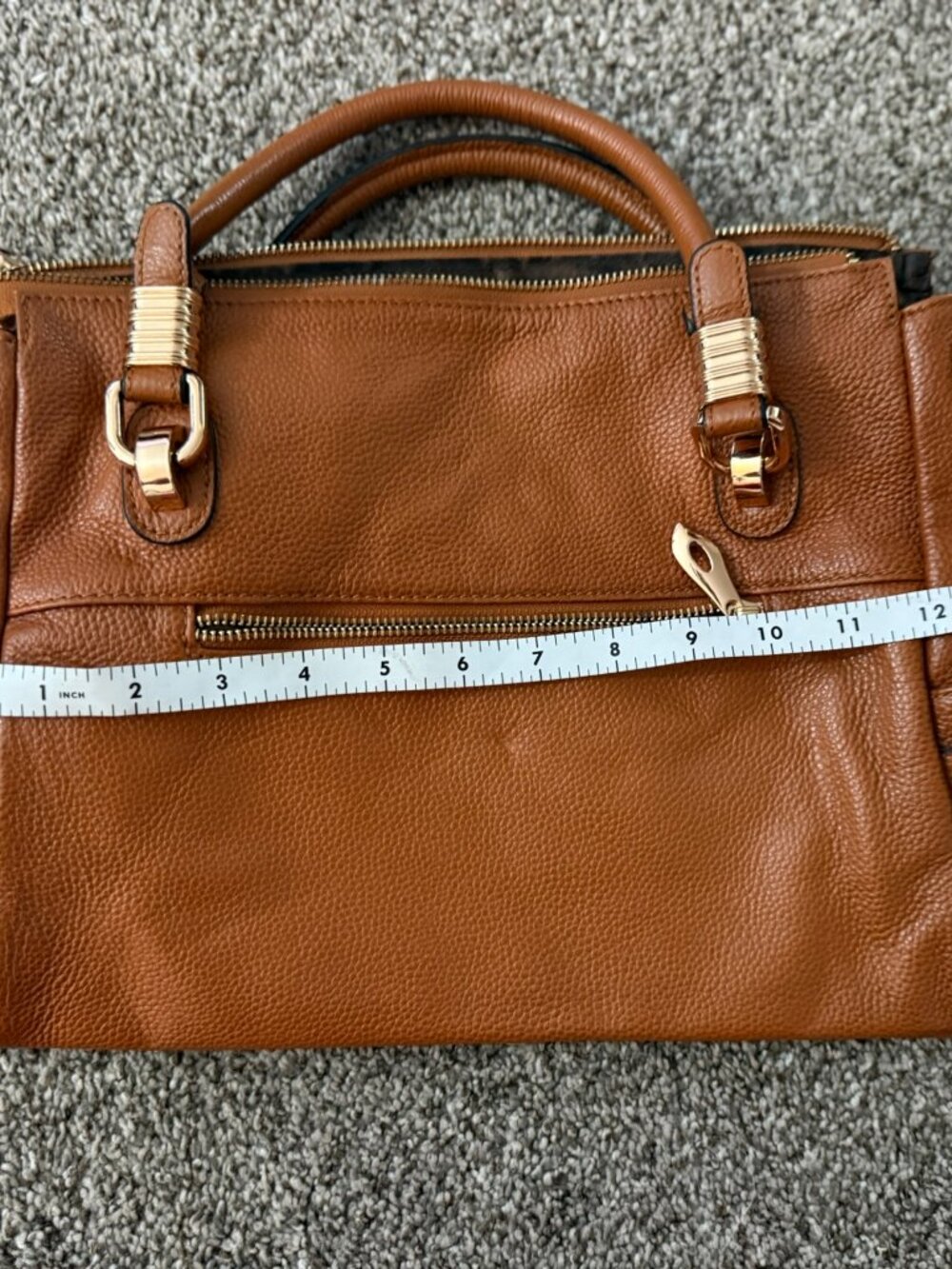 Kattee Womens Brown Genuine Leather Satchel Handbag Pebbled Tote Purse